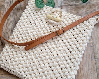 Crossbody Bag, Crochet Bag, Boho Bag, Festival Bag, Summer Bag, Small Crossbody Handbag, Birthday gift for Friend, Holiday Bag, Neutral Bag