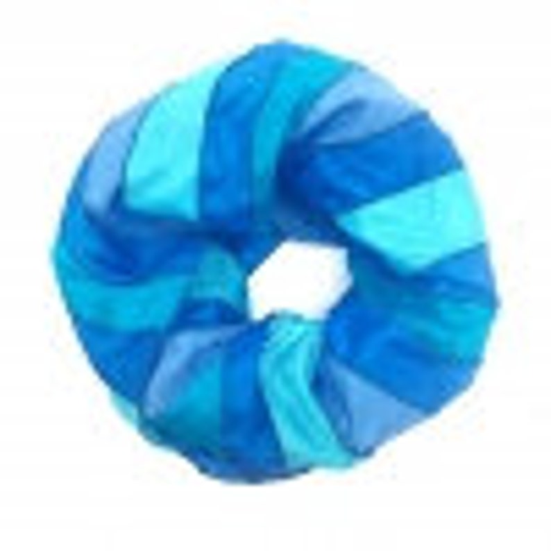 Blue silk, light blue and mint loop scarf, handmade scarf, soft silk loop in watercolors, pongé silk image 2