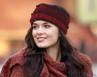 Red silk headband