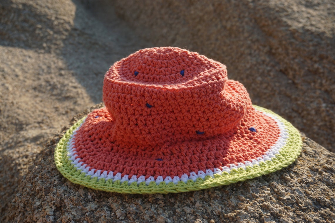 Handmade watermelon crocheted bucket hat Etsy