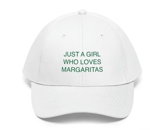 Casquette Just A Girl Who Loves Margaritas en sergé avec broderie verte