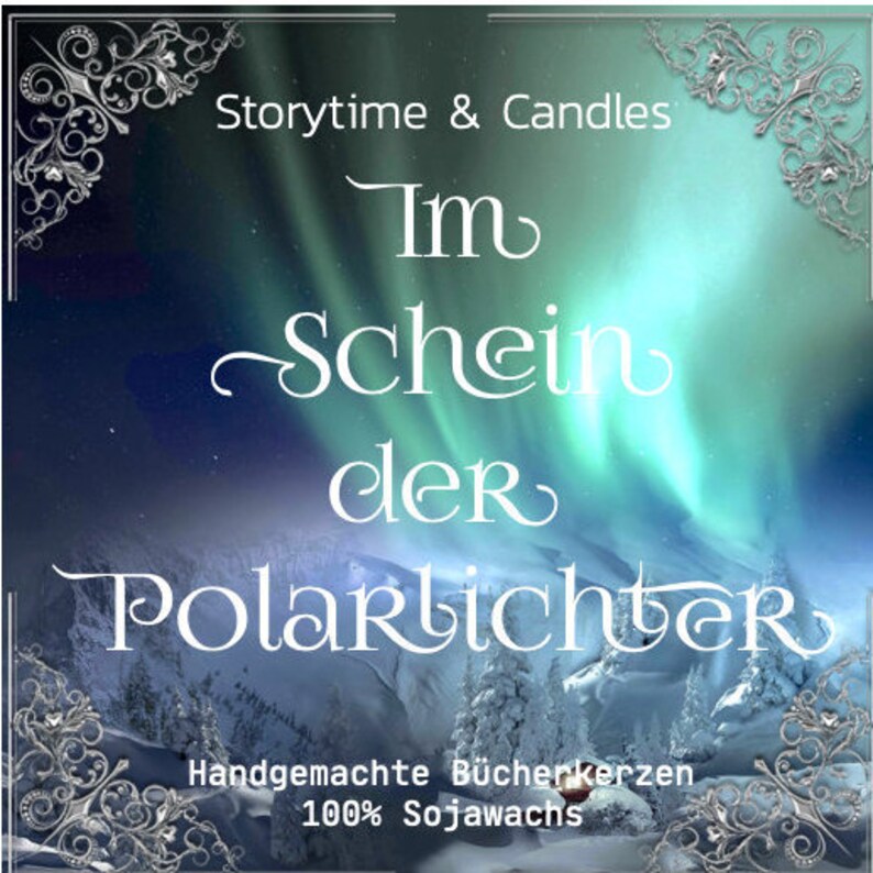 Book Candle BOOKISH SOY CANDLE Christmas gift In the Glow of the Northern Lights Storytime and Candles Scented Candle Glitter Candle Wintery