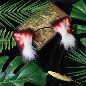 Orejas de gato de piel sintética color café, diadema con orejas de peluche, orejas Neco hechas a mano para Halloween, cosplay, bonito accesorio Kawaii Lolita.
