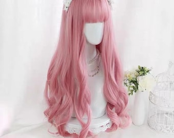 pink wig etsy