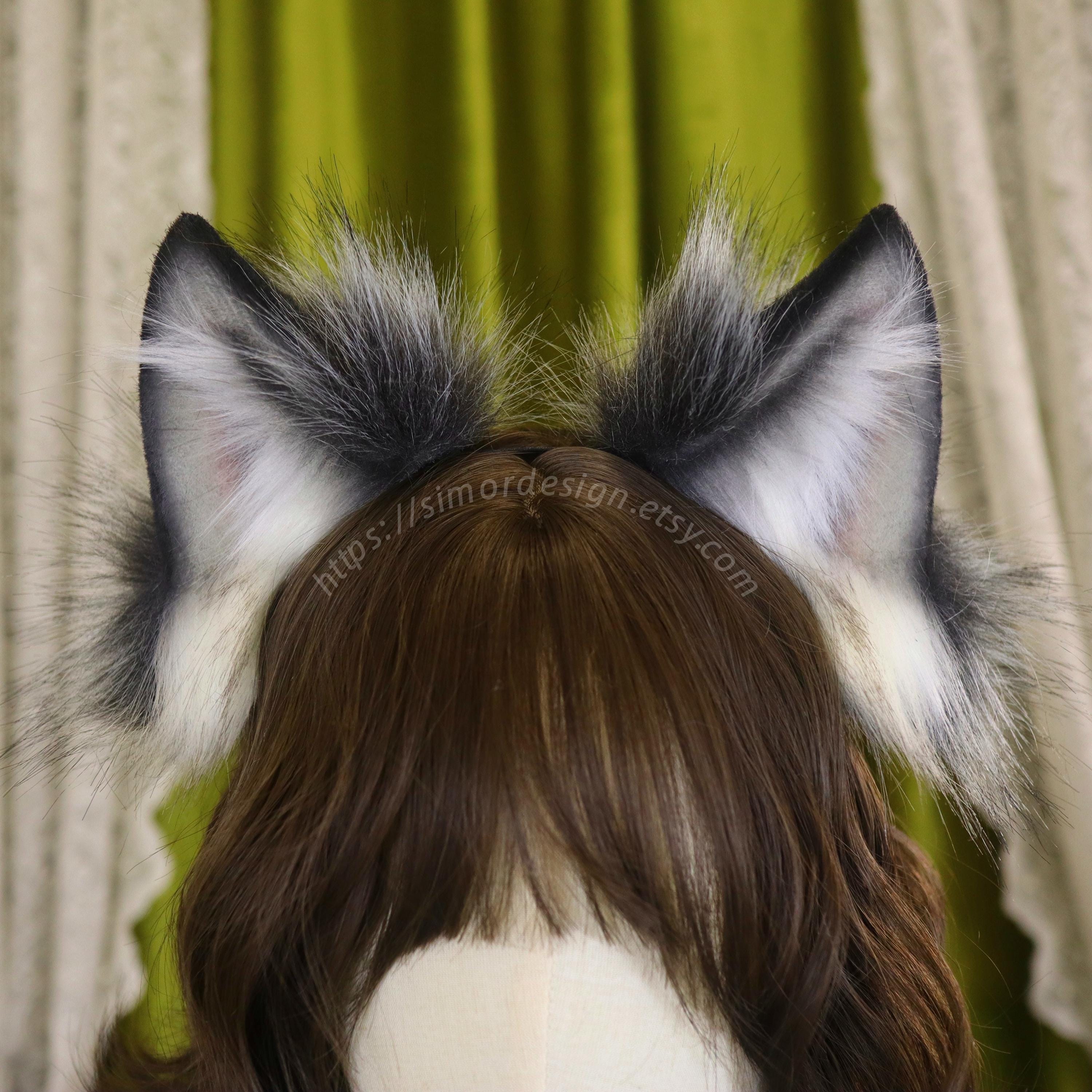 Faux Fur Wolf Ears Headband & Tail Set: Halloween Cosplay - Etsy display picture 1