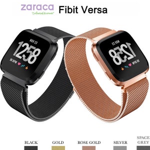 Fitbit versa rose gold metal band cheap