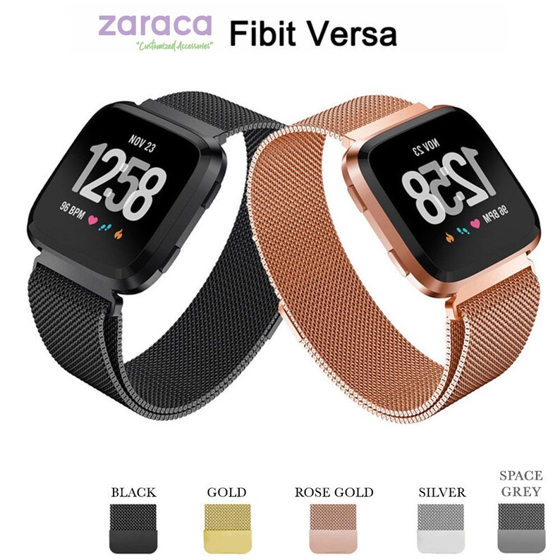 Fitbit Versa Band, Fitbit Versa 2 Stainless Steel Strap, FitBit Adjustable Strap with Magnetic Clasp, Personalized Christmas Gift For Her image 1