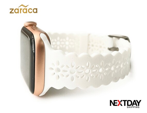 45mm Apple Watch Band, Lace Silicone Apple Watch Band, Compatible with all Apple Watch series 1-7, Christmas Gift for Her, Women Watch Strap