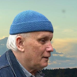 Cotton Blend Knit Docker Hat - Dark Jeans Fisherman Beanie