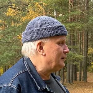 Alpaca Wool Knitted Fisherman Hat - Dark Olive Winter Beanie