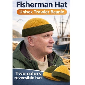 Fisherman Hat: Unisex Trawler Beanie Double color hat