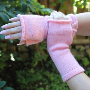 Fingerless Gloves with Thumb Knitted Mittens Knitted Wrist Warmers Women's Gloves Knit Accessories