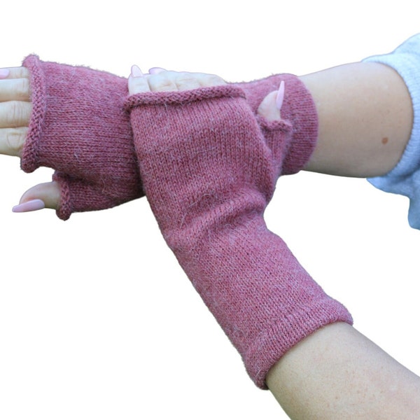 Alpaca fingerless gloves with thumb Knitted gloves Hand warmers Wrist warmers Driving gloves Knit Accessories