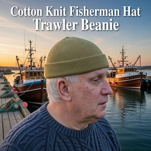 Cotton blend Knit Fisherman Hat: Unisex Trawler Beanie