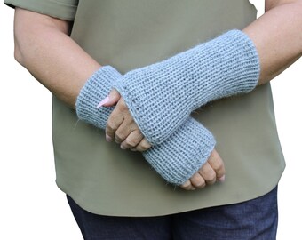 Chauffe-poignets pour femmes Chauffe-bras en fils mélangés d'alpaga Chauffe-poignets tricotés Accessoires en tricot
