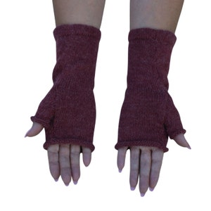 Alpaca vingerloze handschoenen met duim Gebreide handschoenen Handwarmers Polswarmers Autohandschoenen Gebreide accessoires afbeelding 3