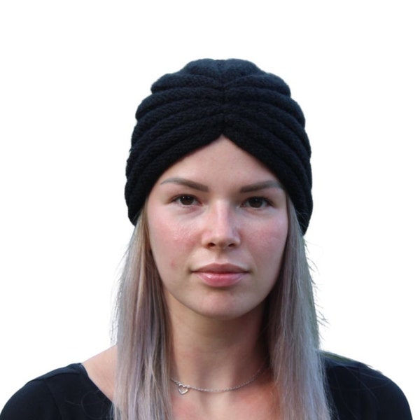 Damen Turban Hut Modemütze Strick Accessoires