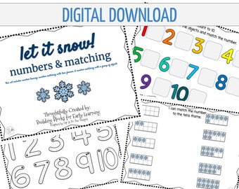 DIGITAL DOWNLOAD 'let it snow' Number Matching