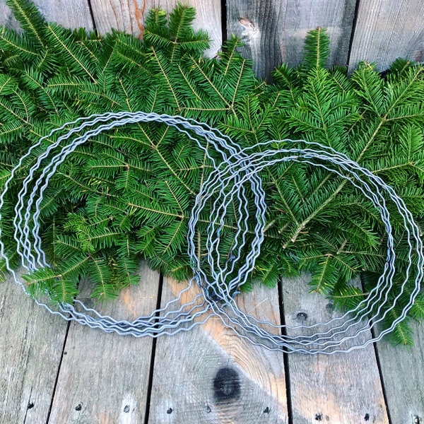 Crimped Wreath Hoop - 10 12 inch Maine wreath wire hoops ring frame pack holiday Christmas decoration making supplies materials metal