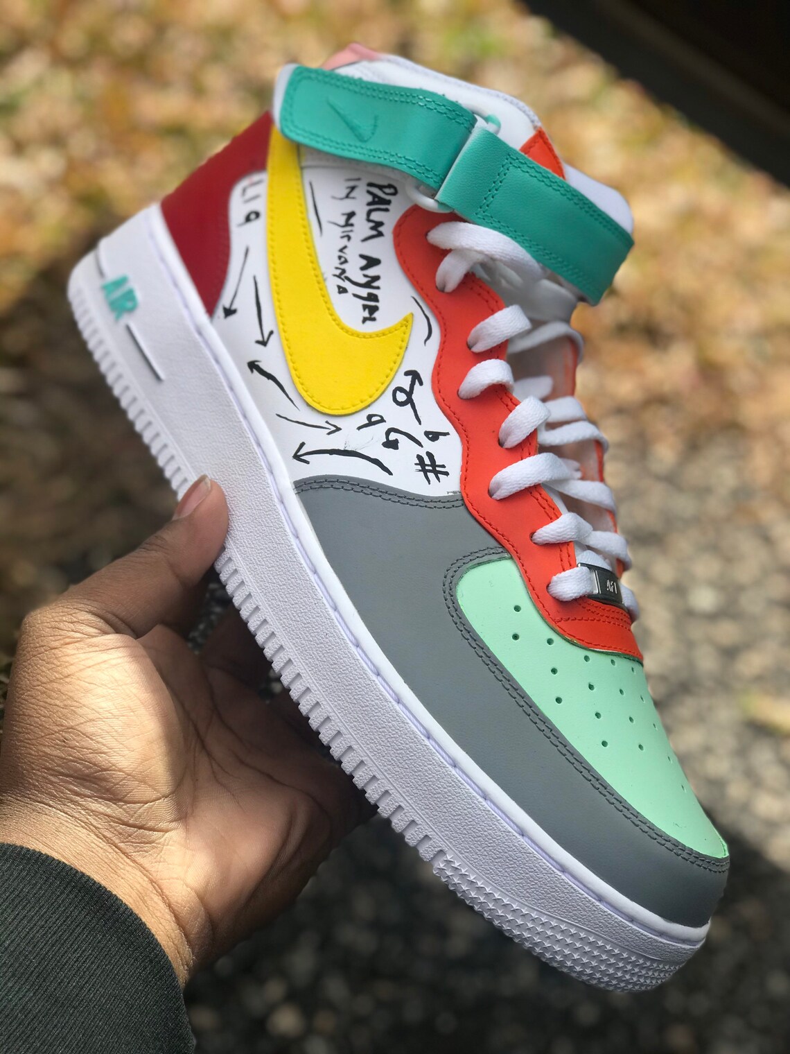 Multi colored Air Force 1 | Etsy