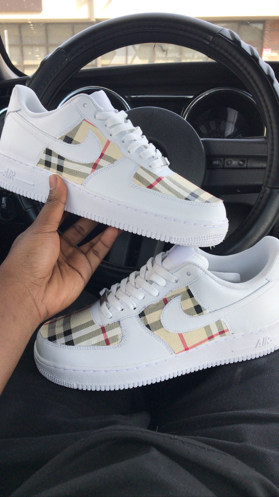 custom air forces burberry