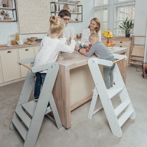 Kitchen tower, Toddler kitchen tower stool, Kid Step Stool, Montessori kitchen step stool, Montessori furniture