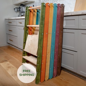 Slim Foldable Kitchen Tower: Montessori Step Stool