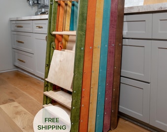 Slim Foldable Kitchen Tower: Montessori Step Stool