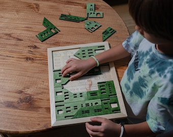 Wooden Puzzle Game. Montessori Learning Toy, Brain teaser, Educational game, Cognitive development, Mind game, Laser-cut puzzle, Wooden gift