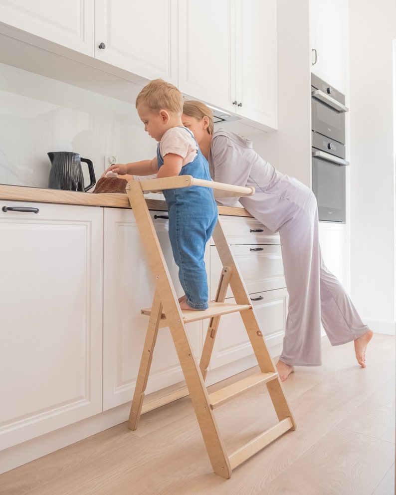 Help Tower Fold Kitchen Help Step Stool Adult Slim Foldable Etsy
