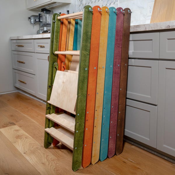 Slim Foldable Kitchen Tower: Montessori Step Stool