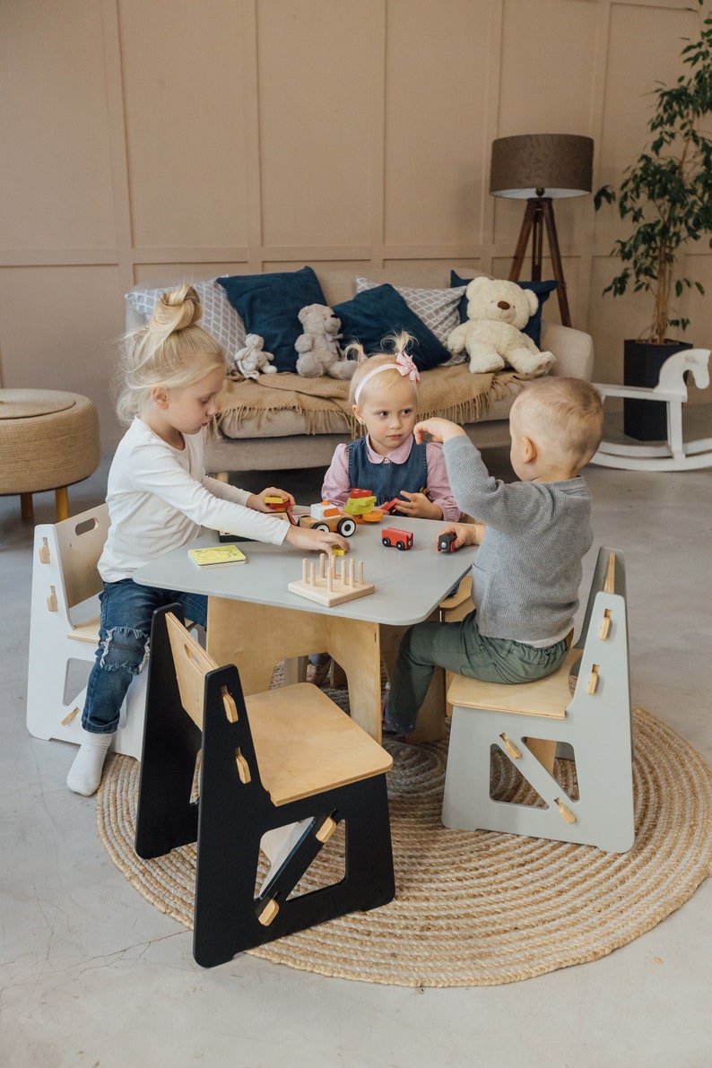 Toddlers Play Chair and Table Set Wooden Play Table and Etsy
