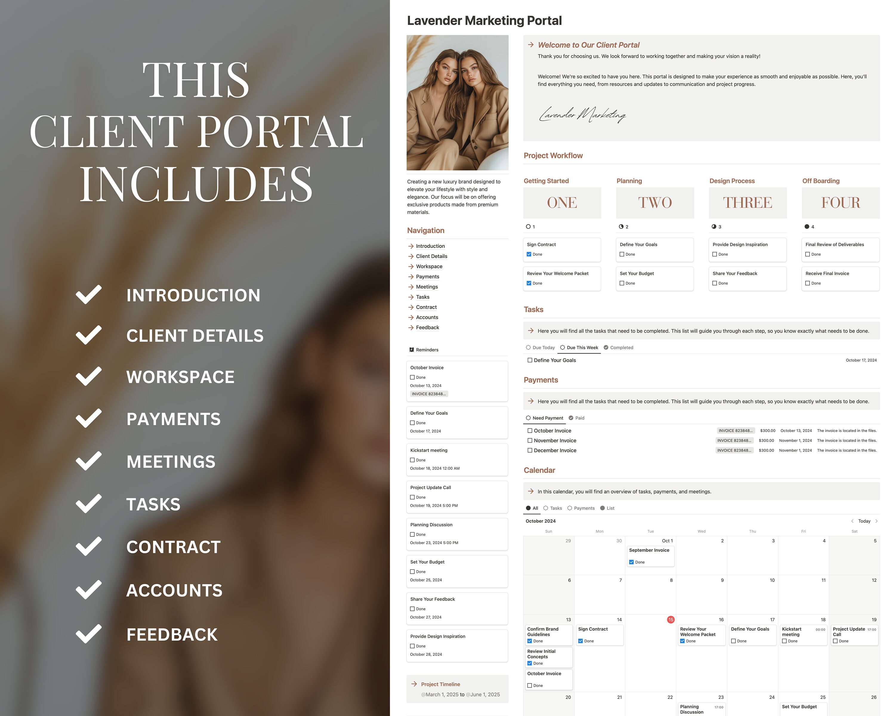 All in One Notion Client Portal Template Project Management Client ...