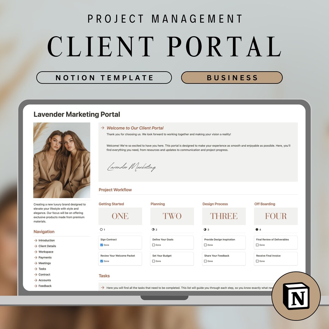 Boheme Client Management Portal for Freelance Designers Notion Template ...