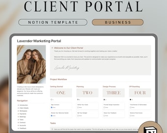 Boheme Client Management Portal for Freelance Designers Notion Template with Project Tracking Management Notion Client Planner Template