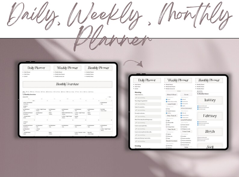 Notion Template Aesthetic Planner Minimalist Dashboard Etsy Norway