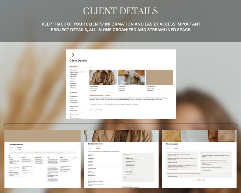All in One Notion Client Portal Template Project Management Client ...