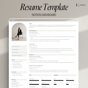 Plantilla de currículum personalizable descarga digital cv profesional personalizado diseño moderno minimalista imprimible tablero de nociones