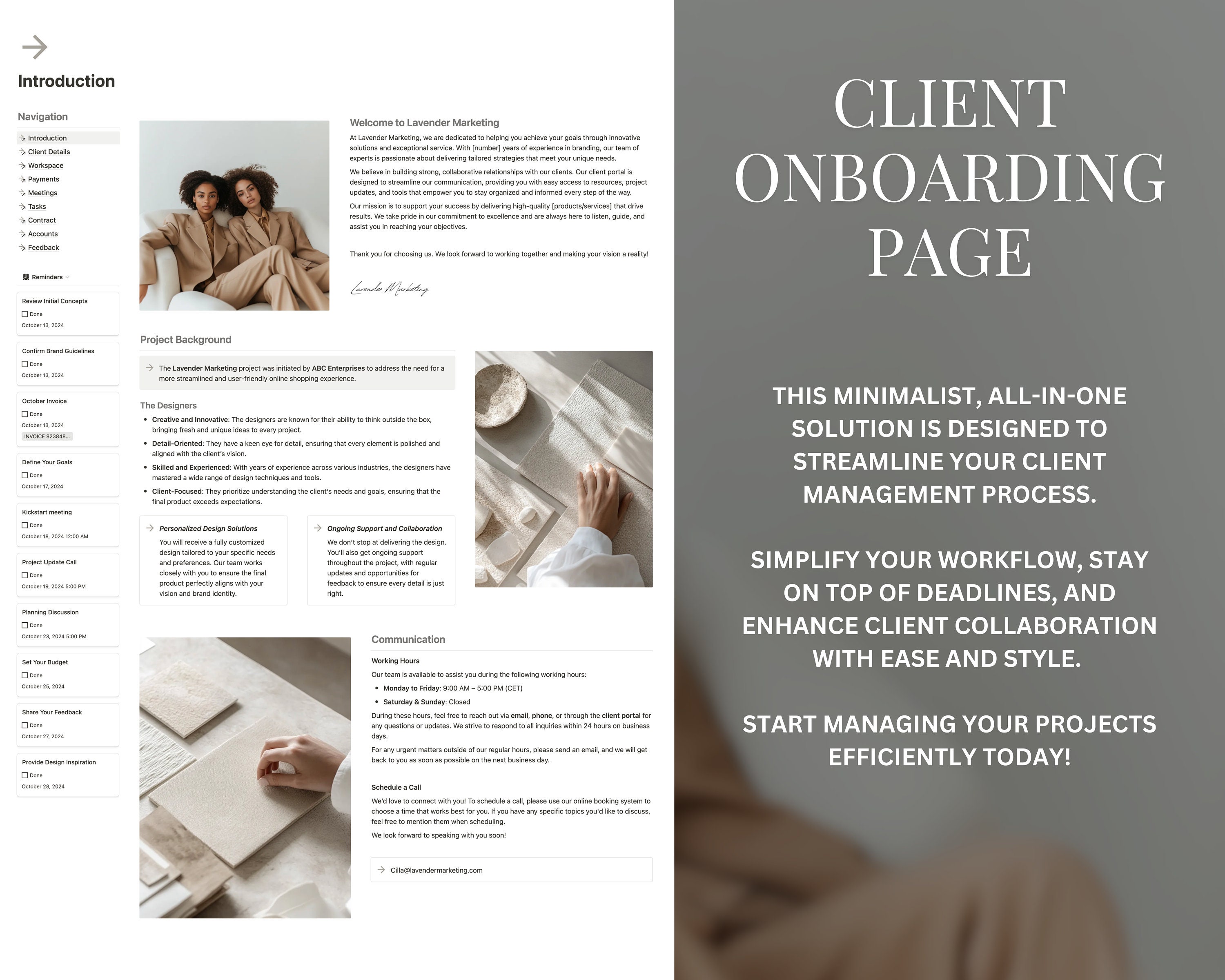 Notion Template for Client Portal Freelance Dashboard Manage Clients ...