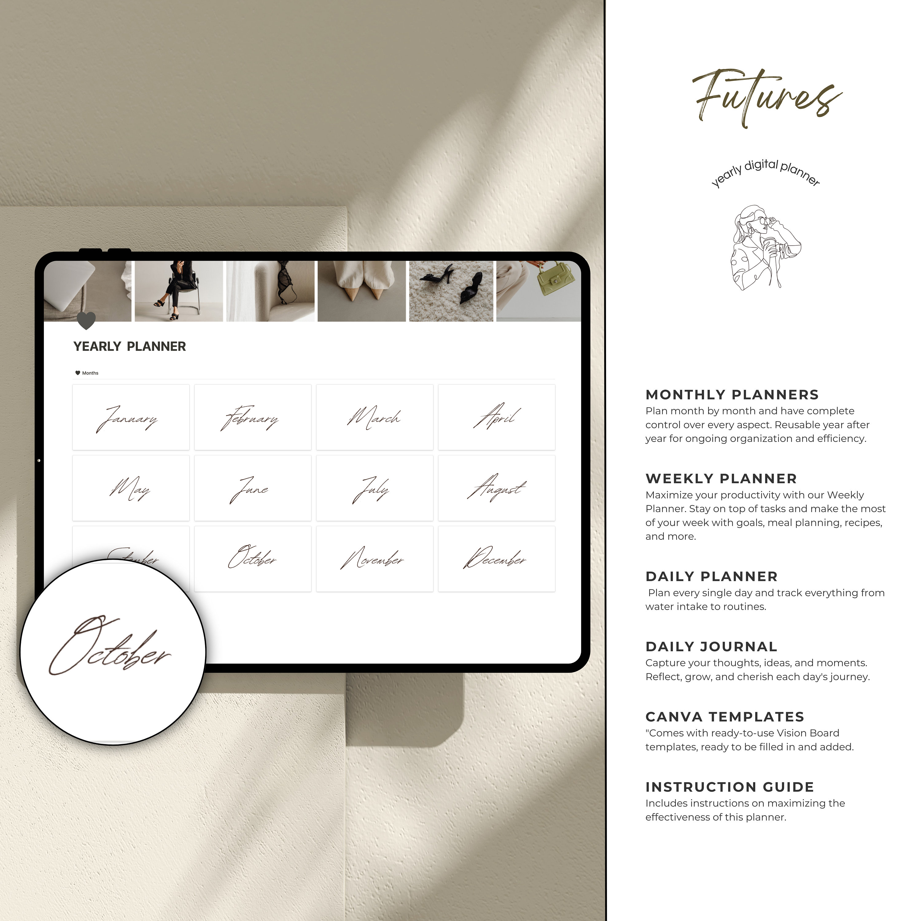 Notion Digital Yearly Template for Daily Productivity and Efficiency ...