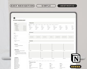 Student Planner 2027 Notion Template College Year Organizer Weekly Daily School Planner Notion Dashboard Digital Notebook for School Student