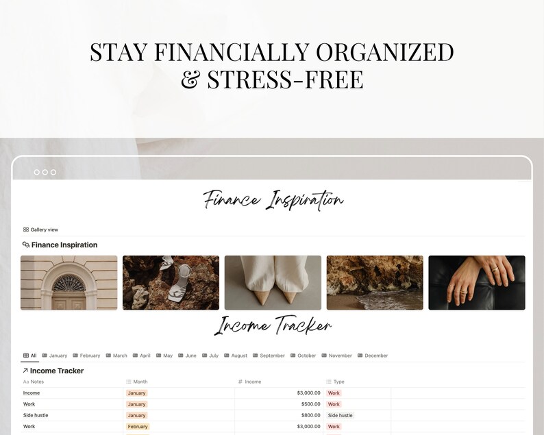 Personal Finance Tracker Notion Template for Income Expenses and ...