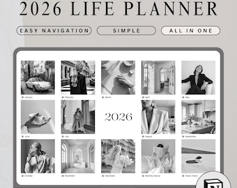 2026 Notion Life Planner Template All In One Notion Dashboard That Girl Aesthetic Notion Template Minimal Personal Planner ADHD Notion Daily