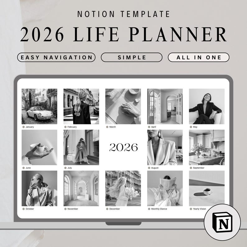 2026 Notion Life Planner Template All In One Notion Dashboard