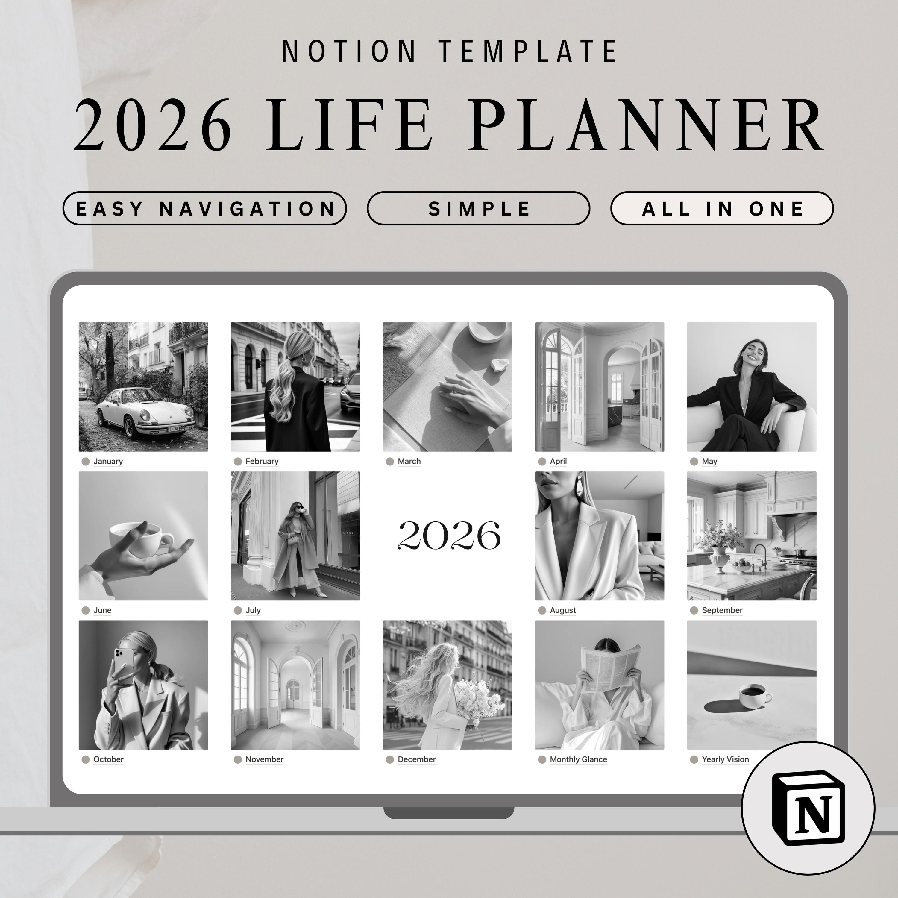 2026 Notion Life Planner Template All in One Notion Dashboard That Girl ...