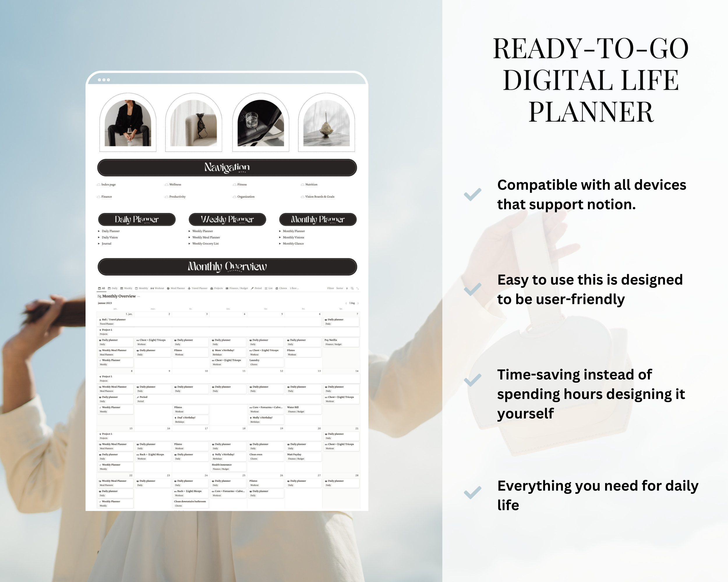 Digital Planner Notion Template All in One Life Planning Dashboard ...