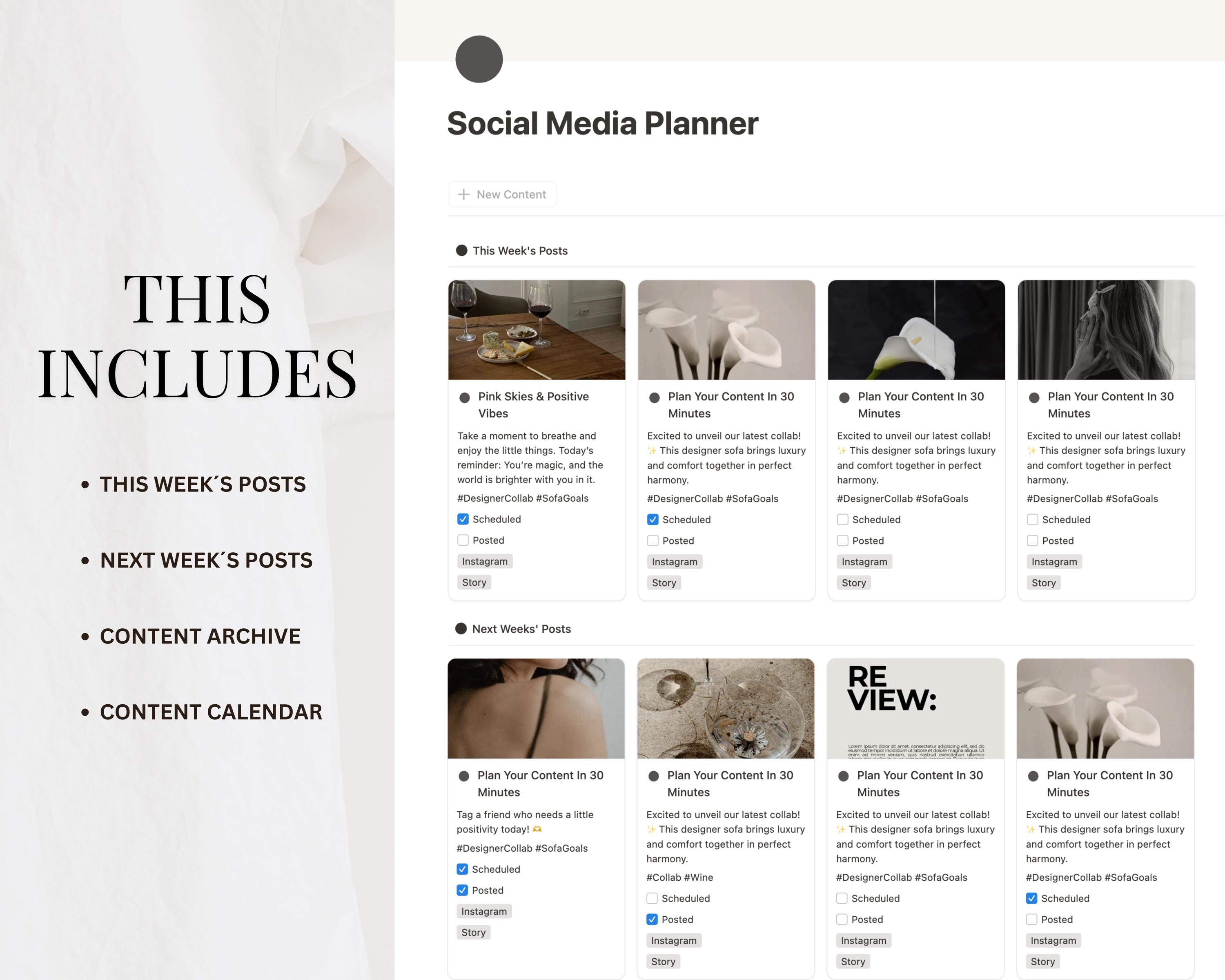 Simple Content Planner Notion Template for Social Media Planning ...