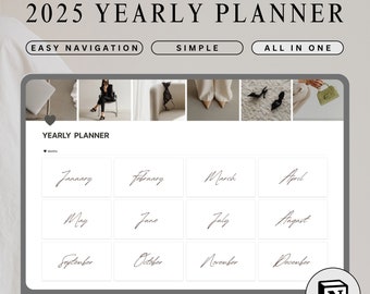 2026 digitaler Planer Notion Vorlage mit monatlichen Wochen- und Tagesplaner 2026 Jahresplaner Vorlage mit täglichem Journal