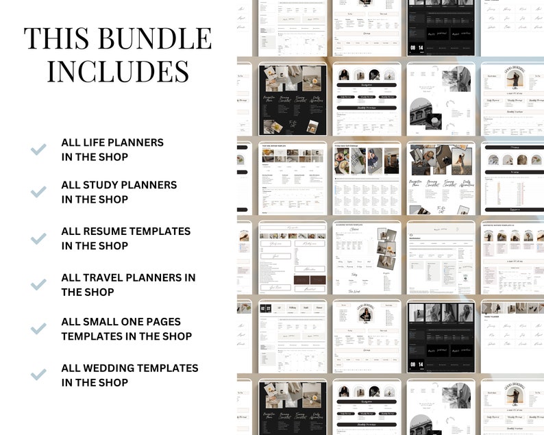 Digital Planner Bundle Notion Templates Planning Lifetime Access Canva ...