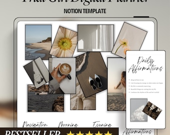 Diese Mädchen Vorstellung Vorlage personalisierte Vision Board Dashboard Digitaler Planer Journal Ästhetik datierter Kalender digitaler Download Ästhetik